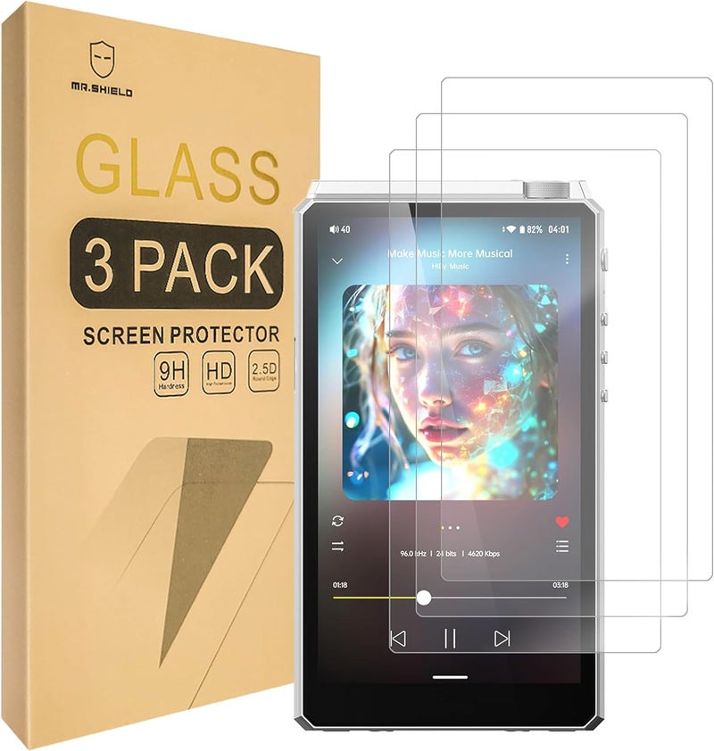 Mr Shield Screen Protector compatible with HiBy R6III 2025 [Tempered Glass] [3-PACK] [Japan Glass with 9H Hardness] - Image 1